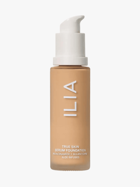 Ilia True Skin Serum Foundation in branded component on a light gray background