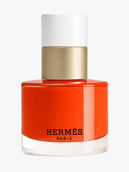 Hermès Orange Poppy in branded component on a light gray background