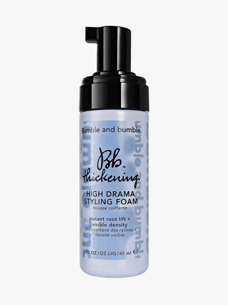 Bumble and bumble Thickening High Drama Styling Foam in branded component on a light gray background